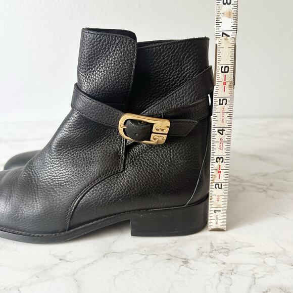 Tory Burch Brooke Perfect Black Refine Pebble Leather Riding Ankle Boot Size 8.5 - Picture 11 of 12